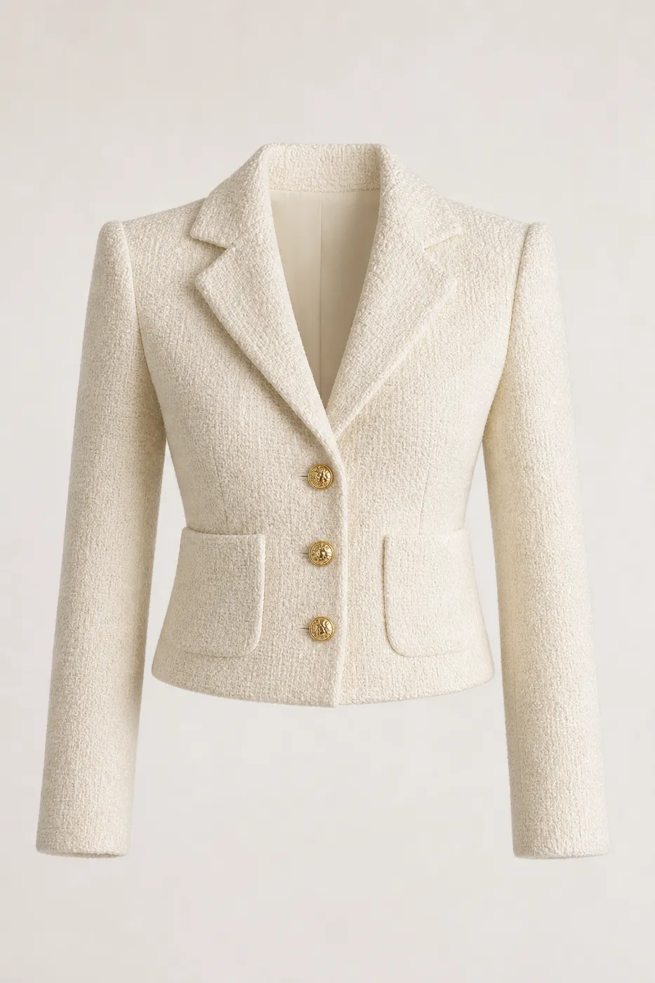 Structured Bouclé Wool Blazer No.02