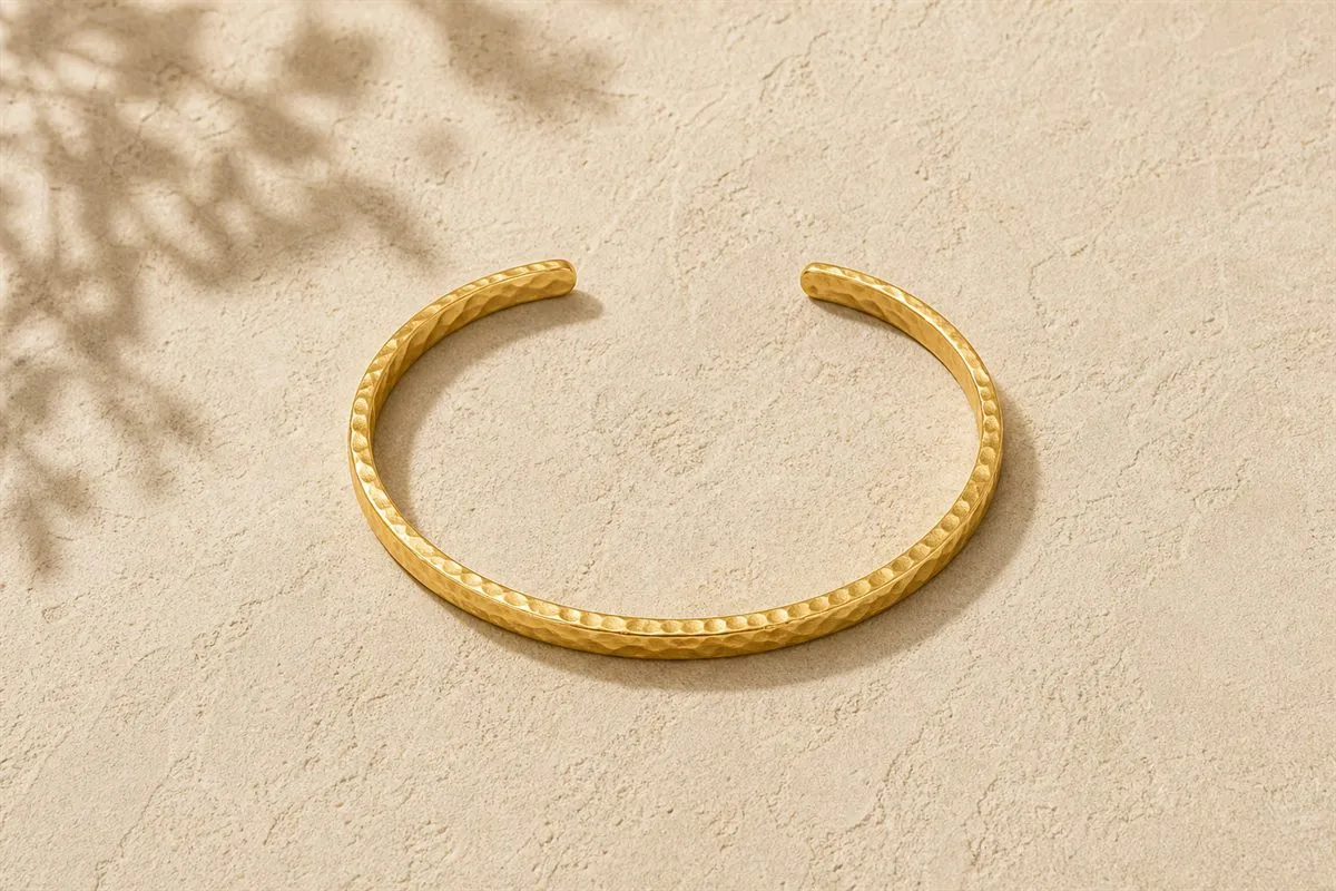 Bracelet Jonc Martelé Doré
