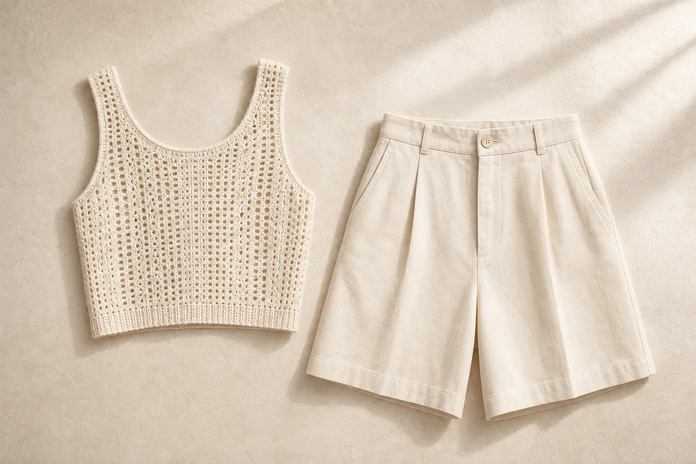 Crochet Top and Bermuda Set