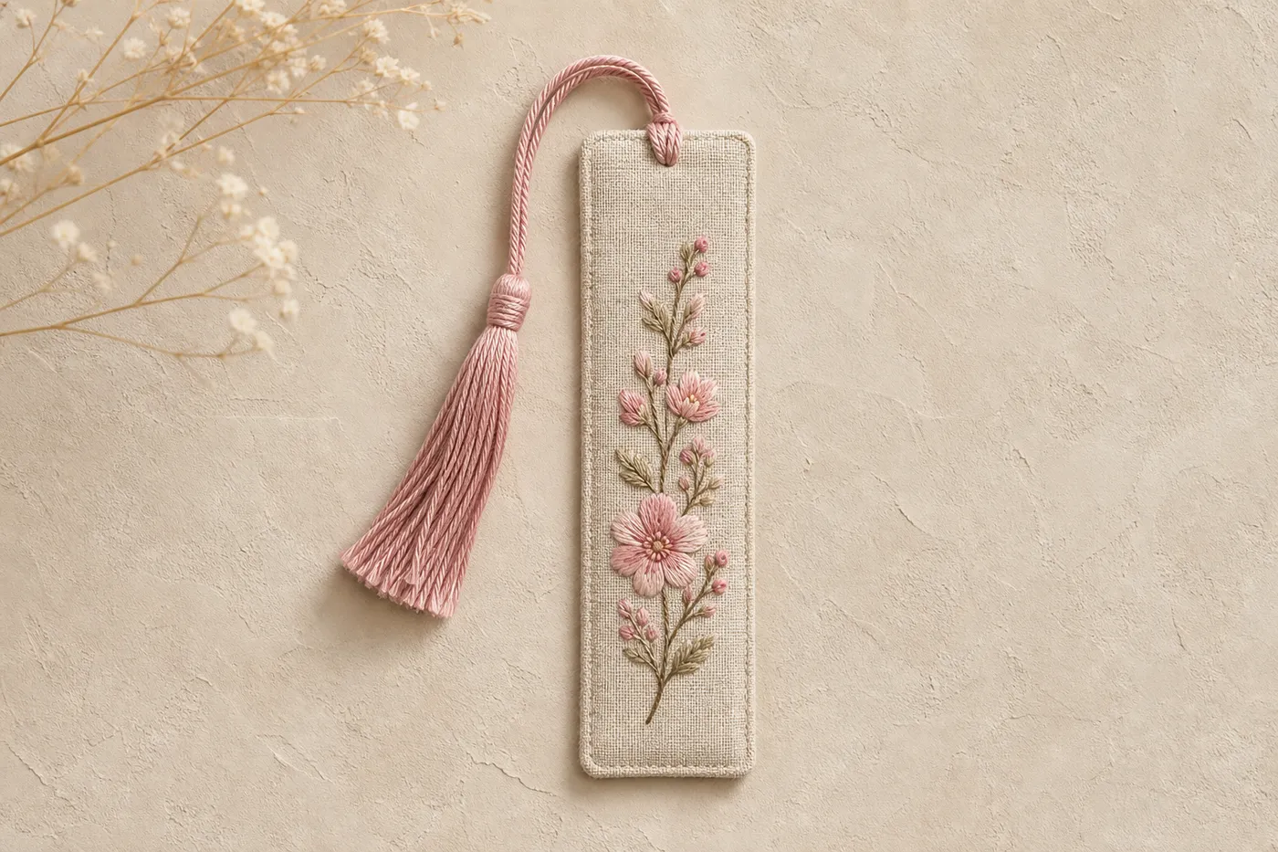 Embroidered Fabric Bookmark No.01