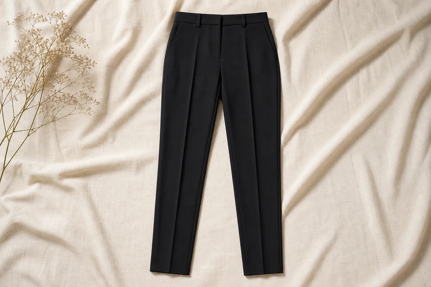 Cigarette Trousers in Crêpe