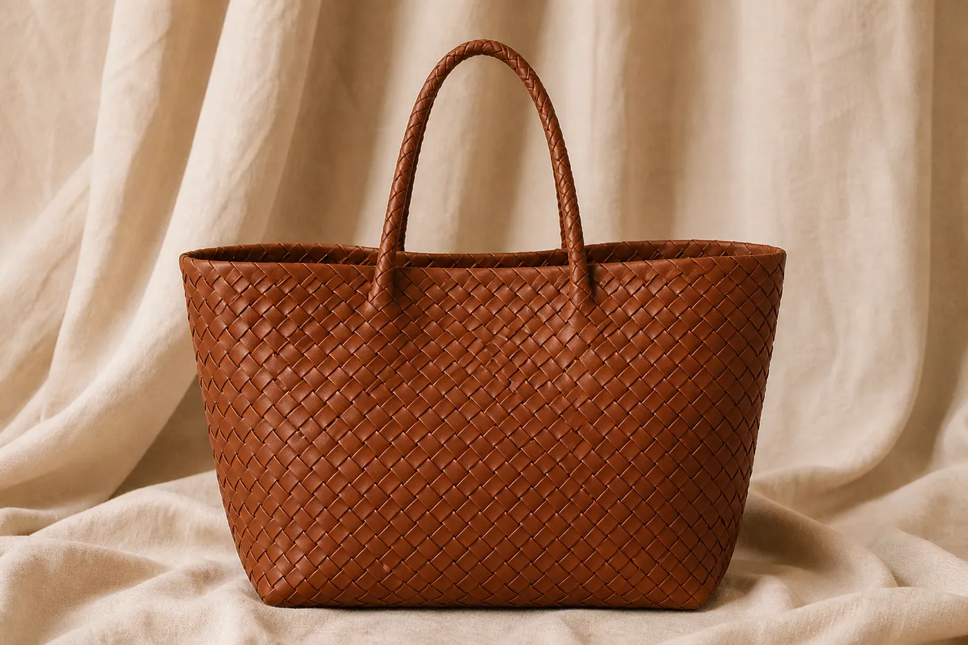 Woven Leather Tote Bag Signature